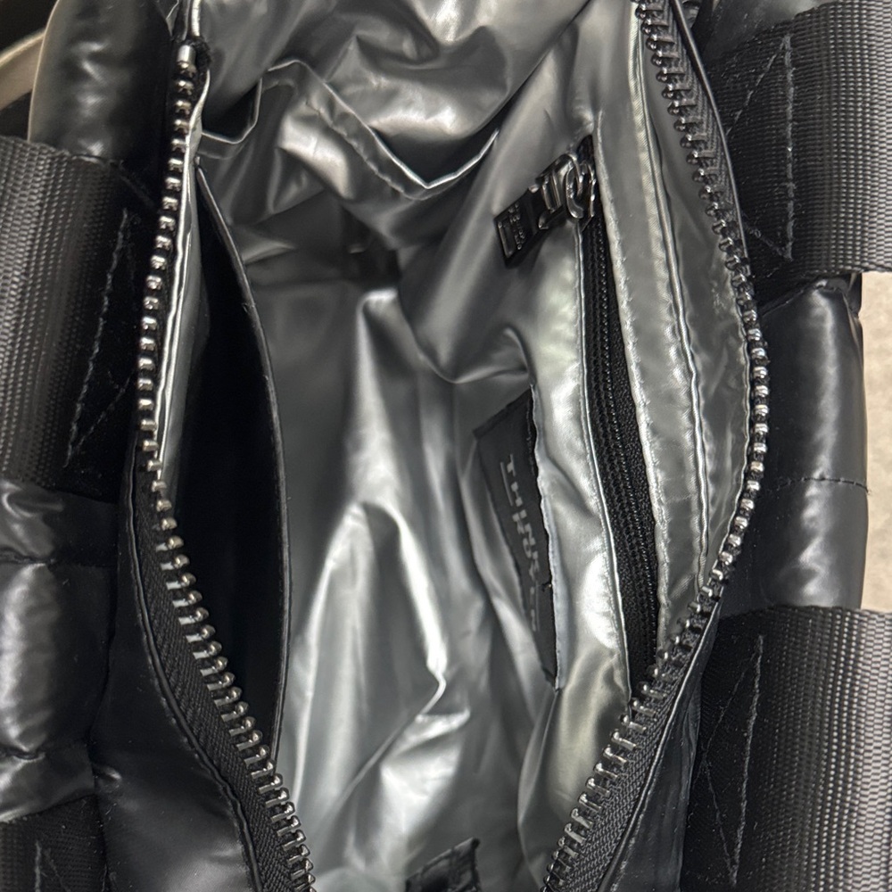 Think Royln Black Puffer Quilted Crossbody Handbag - Picture 4 of 11
